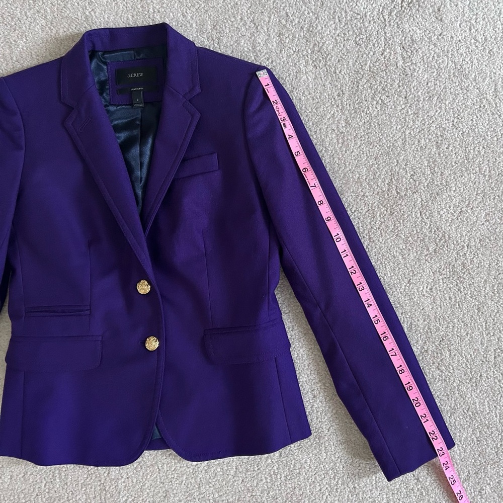 LIKE NEW J. CREW PURPLE WOOL SCHOOLBOY BLAZER (ORIGINAL) - SIZE 2 - Picture 10 of 12